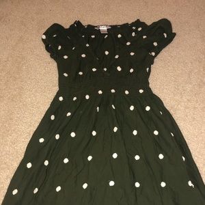 Green V Neck Dress